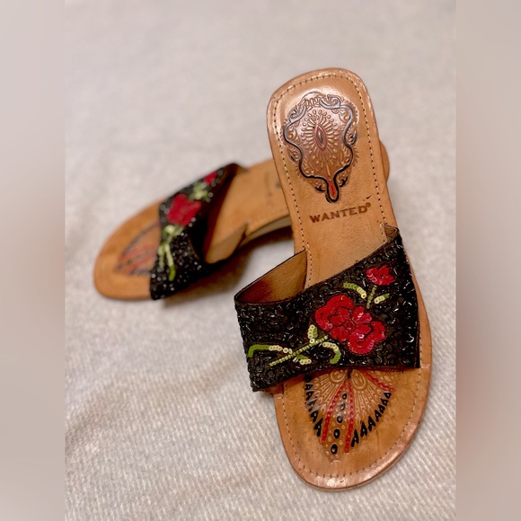 Wanted wedge heel sandals with sequin detail | size 7 | Bollywood Bohemian 🌹 - Picture 1 of 5